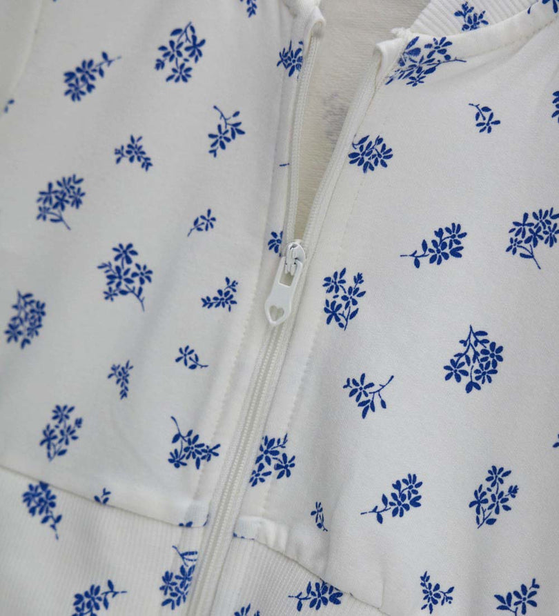 Newborn - Teddy jacket with flowers 9 - 12 M White