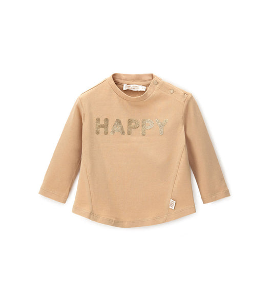 Newborn - Glitter T-shirt Beige 9 - 12 M