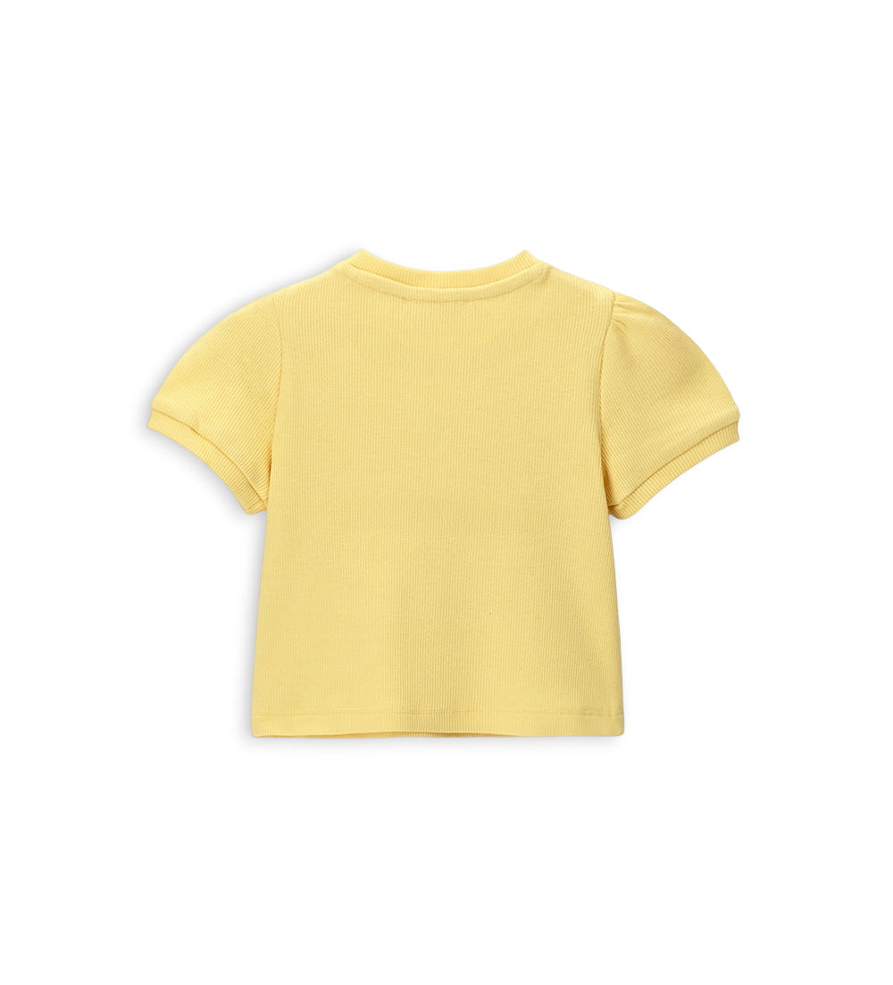 Newborn - Ribbed T-shirt Yellow 9 - 12 M