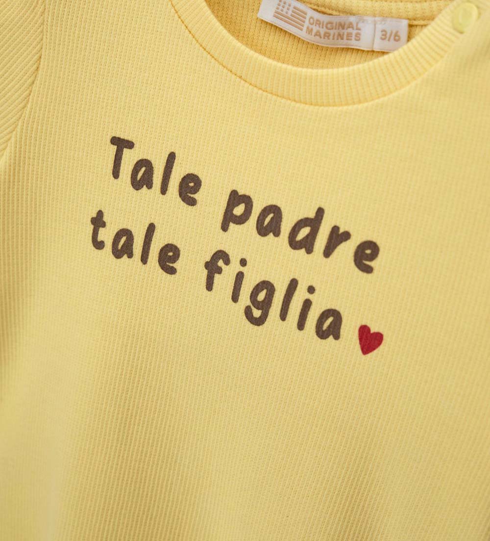 Newborn - Ribbed T-shirt Yellow 9 - 12 M