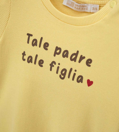 Newborn - Ribbed T-shirt Yellow 9 - 12 M