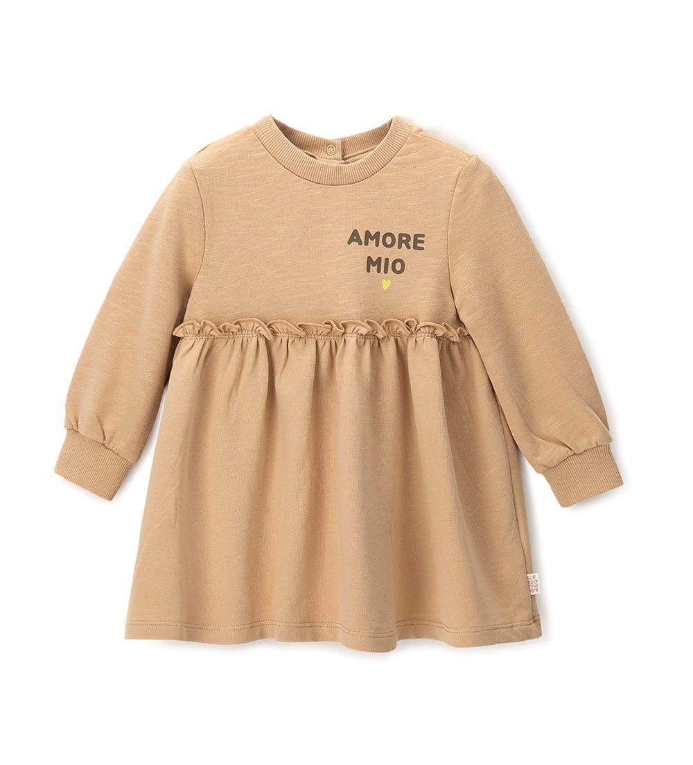 Newborn - Sweatshirt dress Beige 9 - 12 M