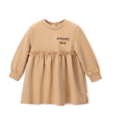 Newborn - Sweatshirt dress Beige 9 - 12 M
