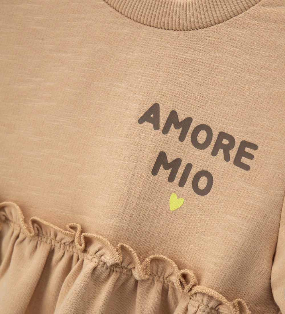 Newborn - Sweatshirt dress Beige 9 - 12 M
