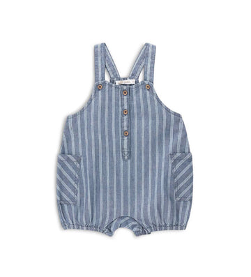 Newborn - Striped romper Denim 9 - 12 M