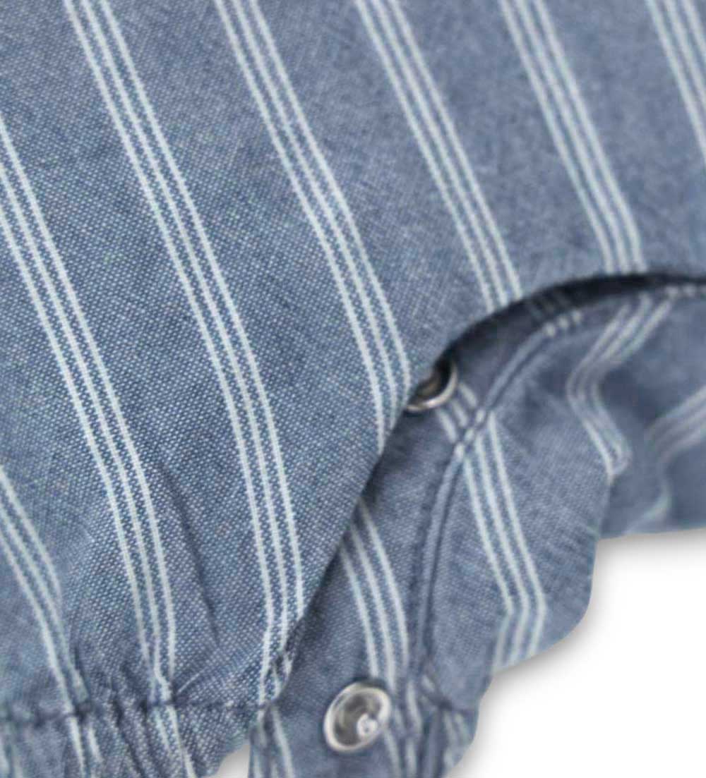 Newborn - Striped romper Denim 9 - 12 M