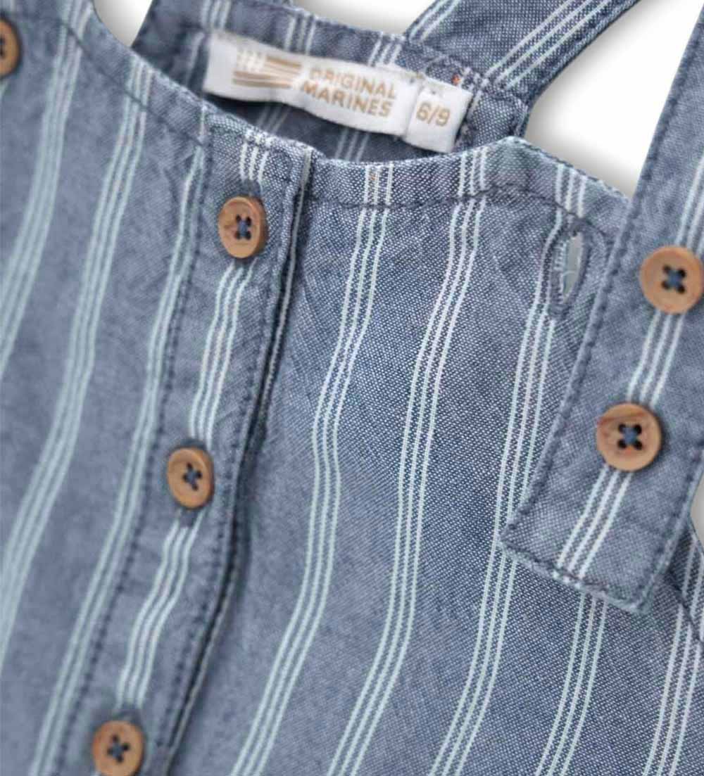 Newborn - Striped romper Denim 9 - 12 M