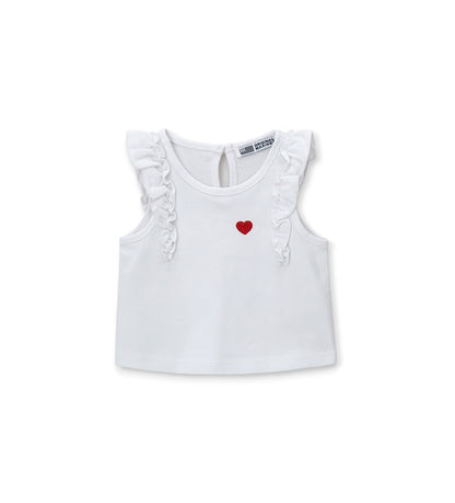 Newborn - Ruffled tank top 9 - 12 M White