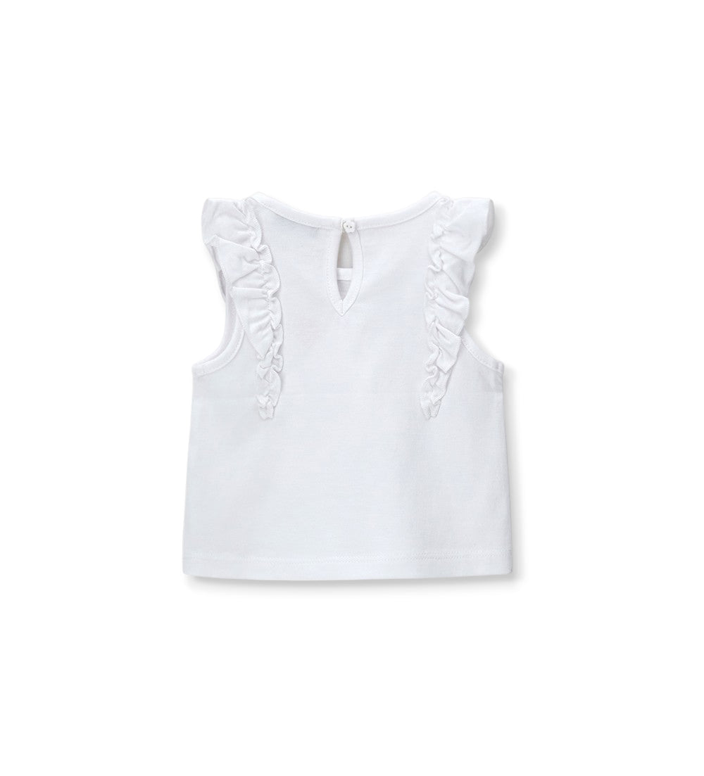 Newborn - Ruffled tank top 9 - 12 M White