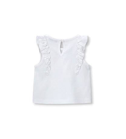 Newborn - Ruffled tank top 9 - 12 M White