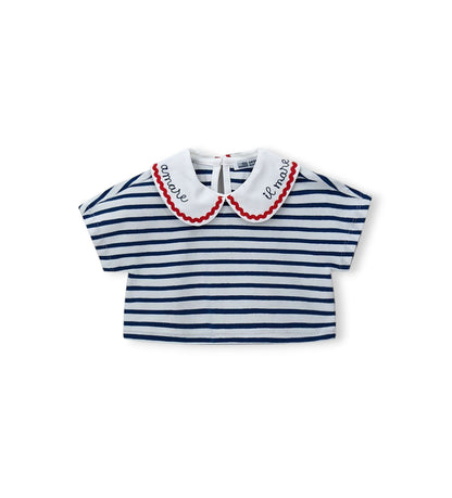Newborn - Collared T-shirt 9 - 12 M Blue