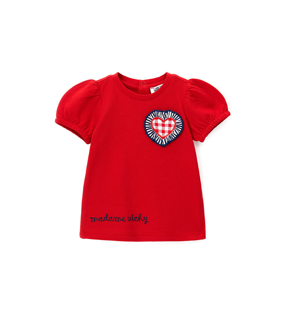 Newborn - T-shirt with ruffles 9 - 12 M Red