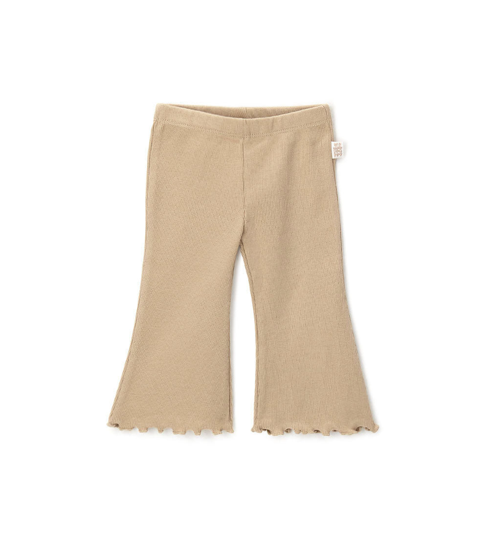 Newborn - Ribbed leggings Beige 9 - 12 M