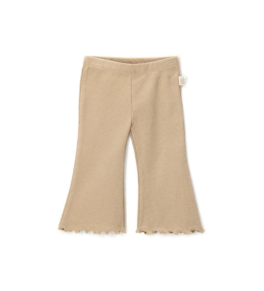 Newborn - Ribbed leggings Beige 9 - 12 M