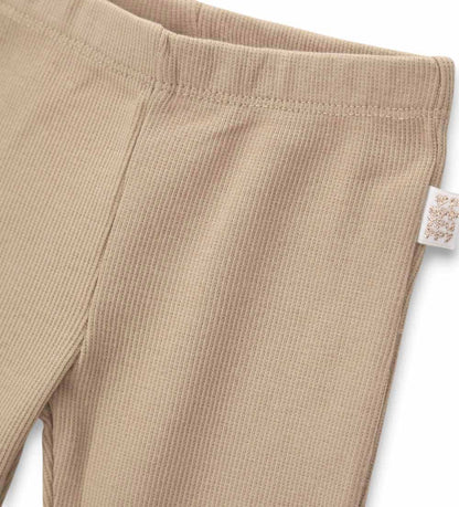 Newborn - Ribbed leggings Beige 9 - 12 M
