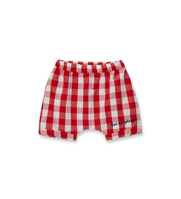Newborn - Bermuda shorts with embroidery 9 - 12 M Red
