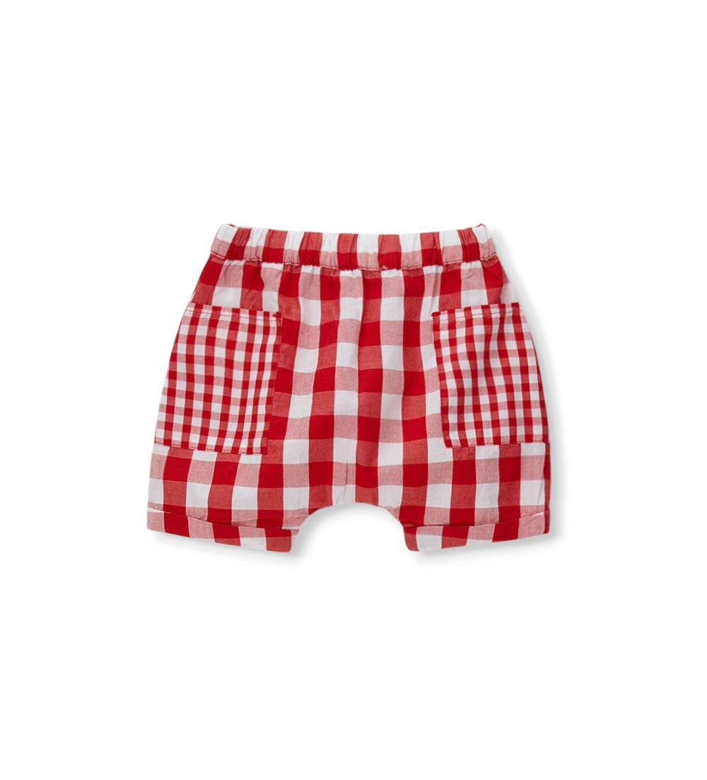 Newborn - Bermuda shorts with embroidery 9 - 12 M Red