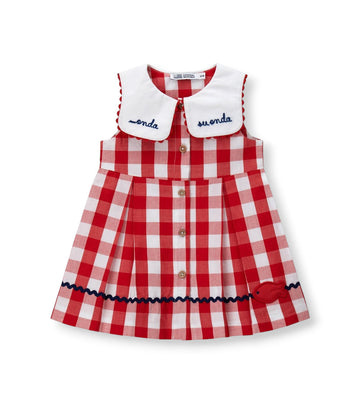 Newborn - Dress with collar 9 - 12 M Red