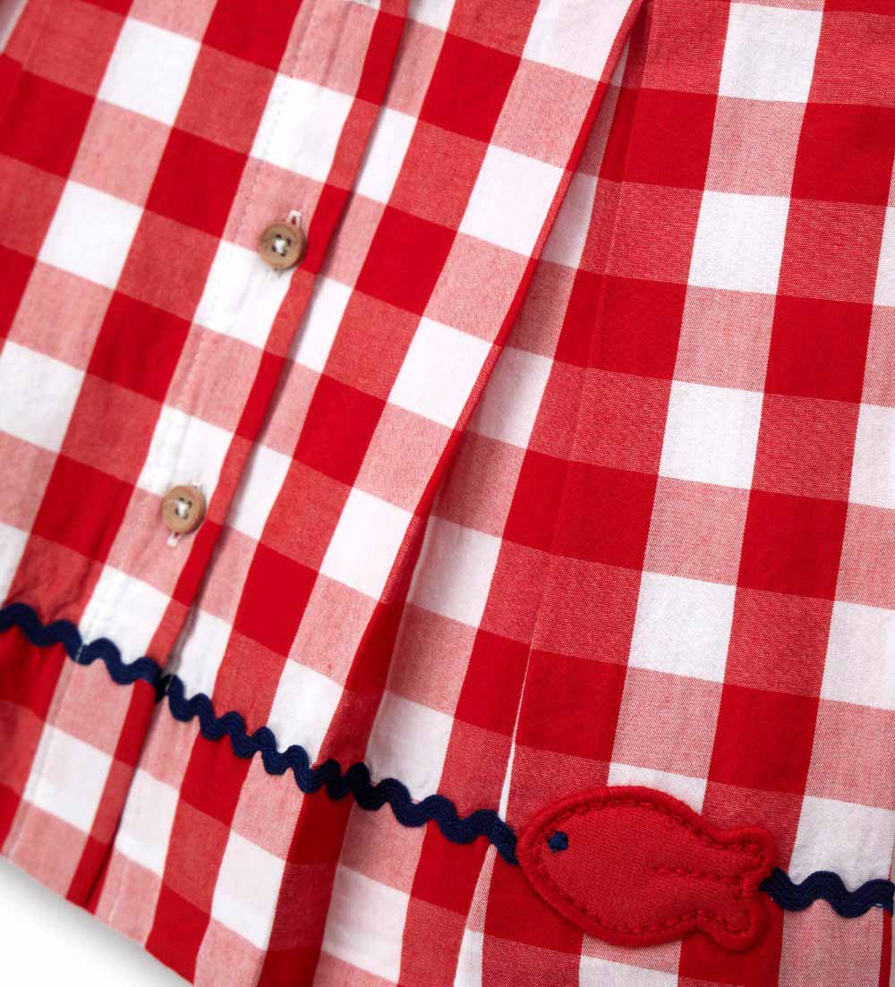 Newborn - Dress with collar 9 - 12 M Red