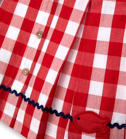 Newborn - Dress with collar 9 - 12 M Red