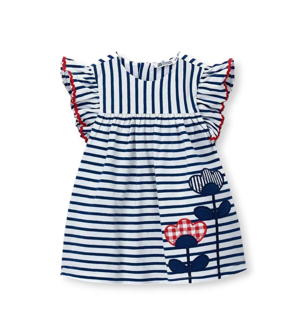 Newborn - Striped dress 9 - 12 M Blue