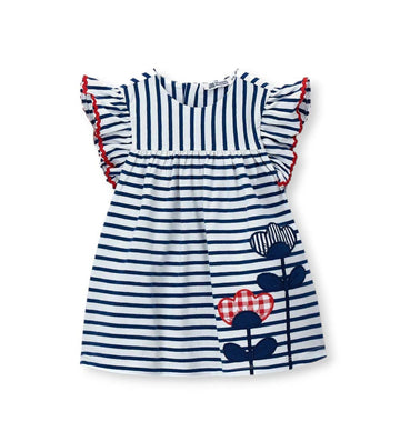 Newborn - Striped dress 9 - 12 M Blue