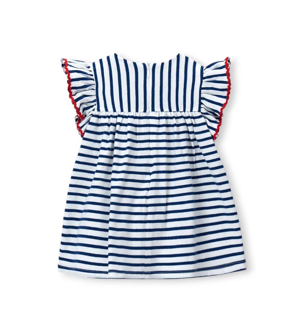 Newborn - Striped dress 9 - 12 M Blue