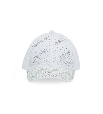 Girl - Hat with rhinestones 8 - 14 Y White