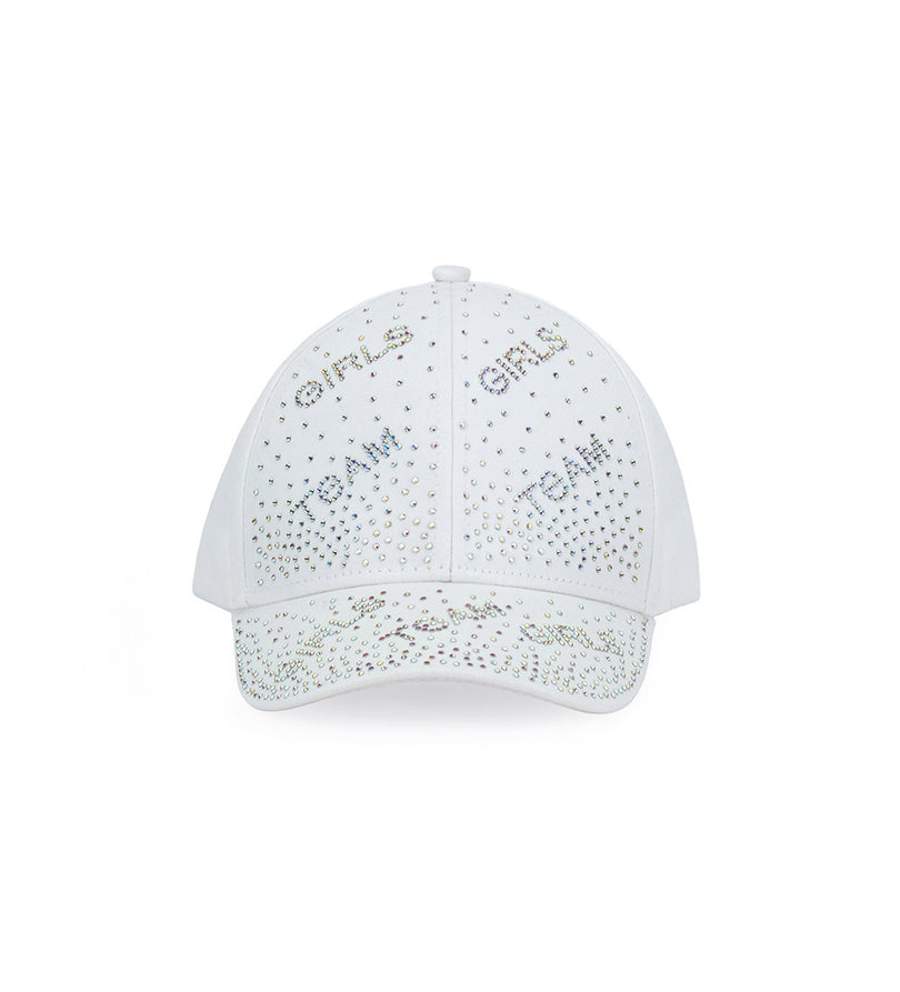 Girl - Hat with rhinestones 8 - 14 Y White