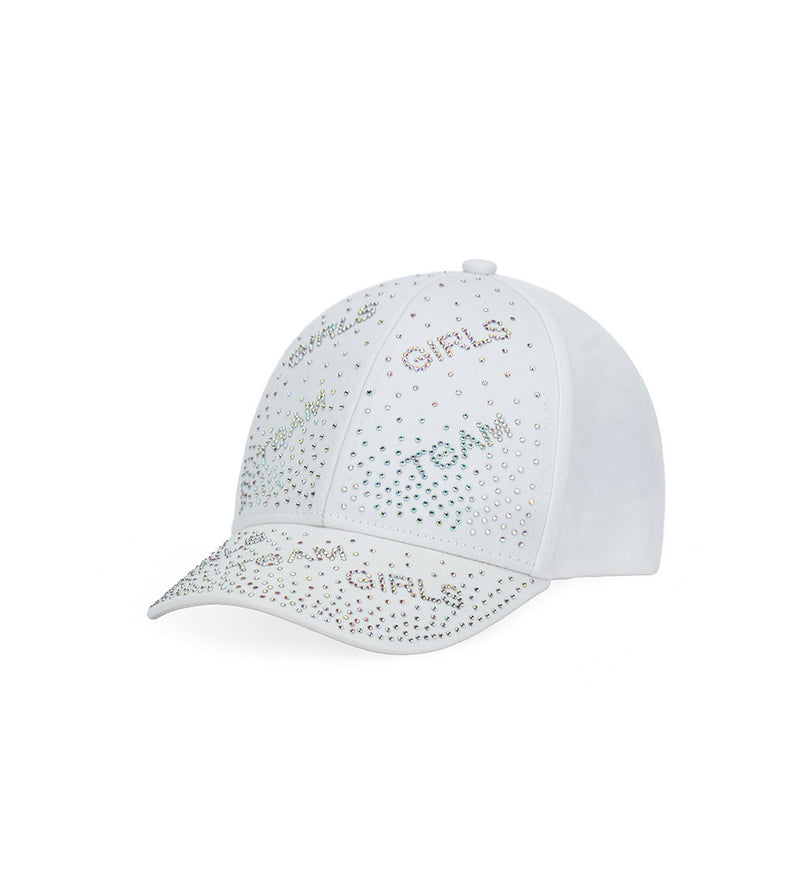 Girl - Hat with rhinestones 8 - 14 Y White