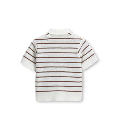 Boy - Striped Polo Shirt 9 - 12 M Off white