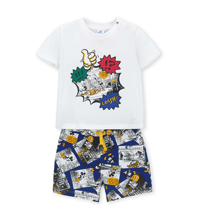 Boy - Disney t-shirt and bermuda set 9 - 12 M White