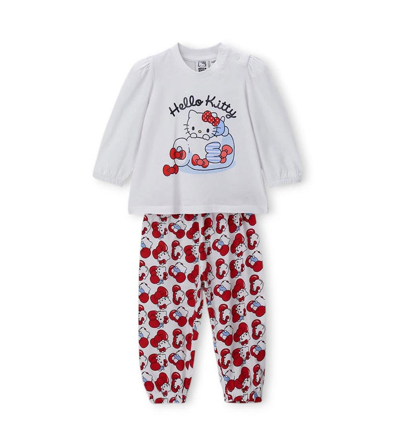 Girl - Hello Kitty Glitter Pajamas 9 - 12 M White