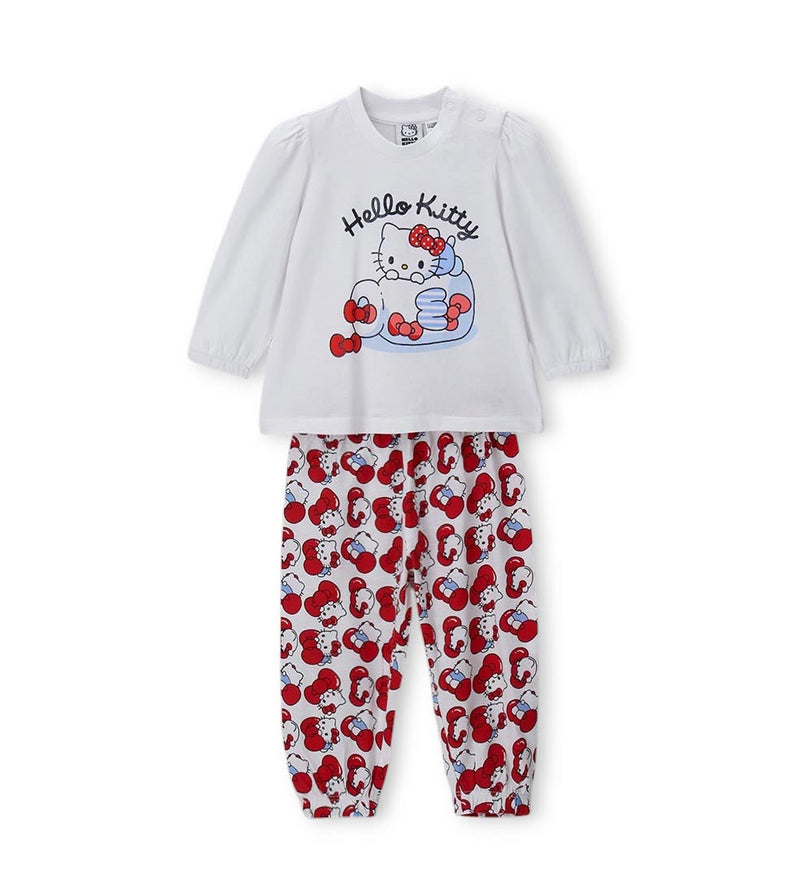 Girl - Hello Kitty Glitter Pajamas 9 - 12 M White