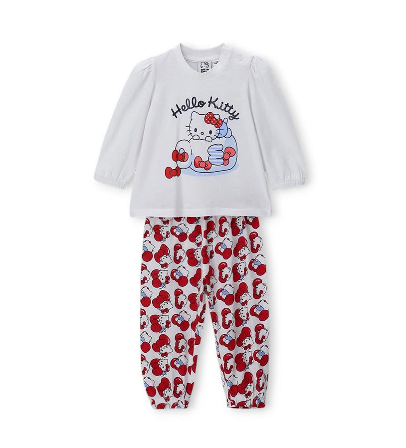 Girl - Hello Kitty Glitter Pajamas 9 - 12 M White