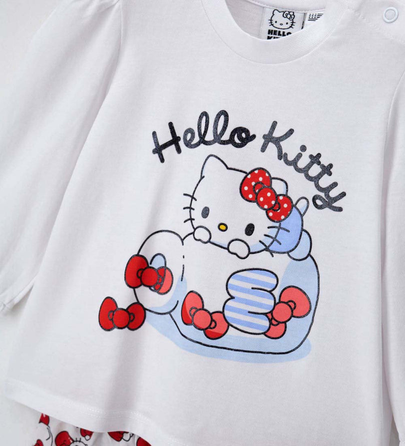 Girl - Hello Kitty Glitter Pajamas 9 - 12 M White