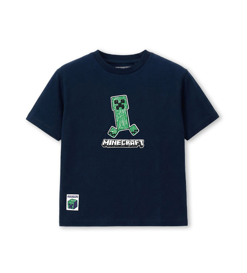 Boy - Minecraft Creeper T-shirt 9 - 10 Y Blue