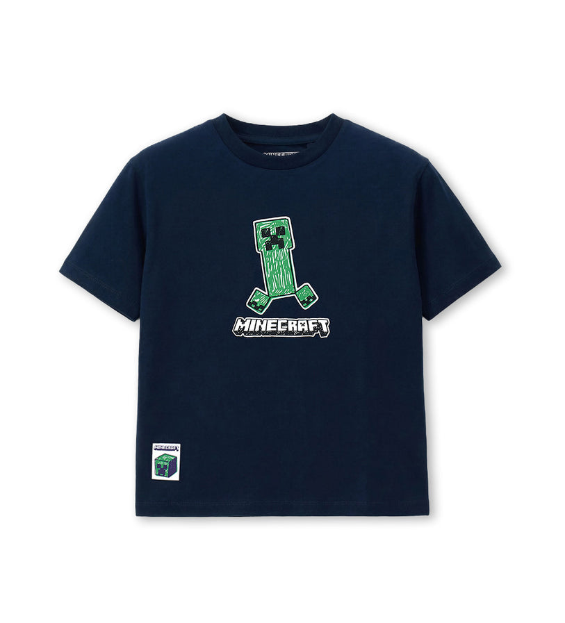 Boy - Minecraft Creeper T-shirt 9 - 10 Y Blue