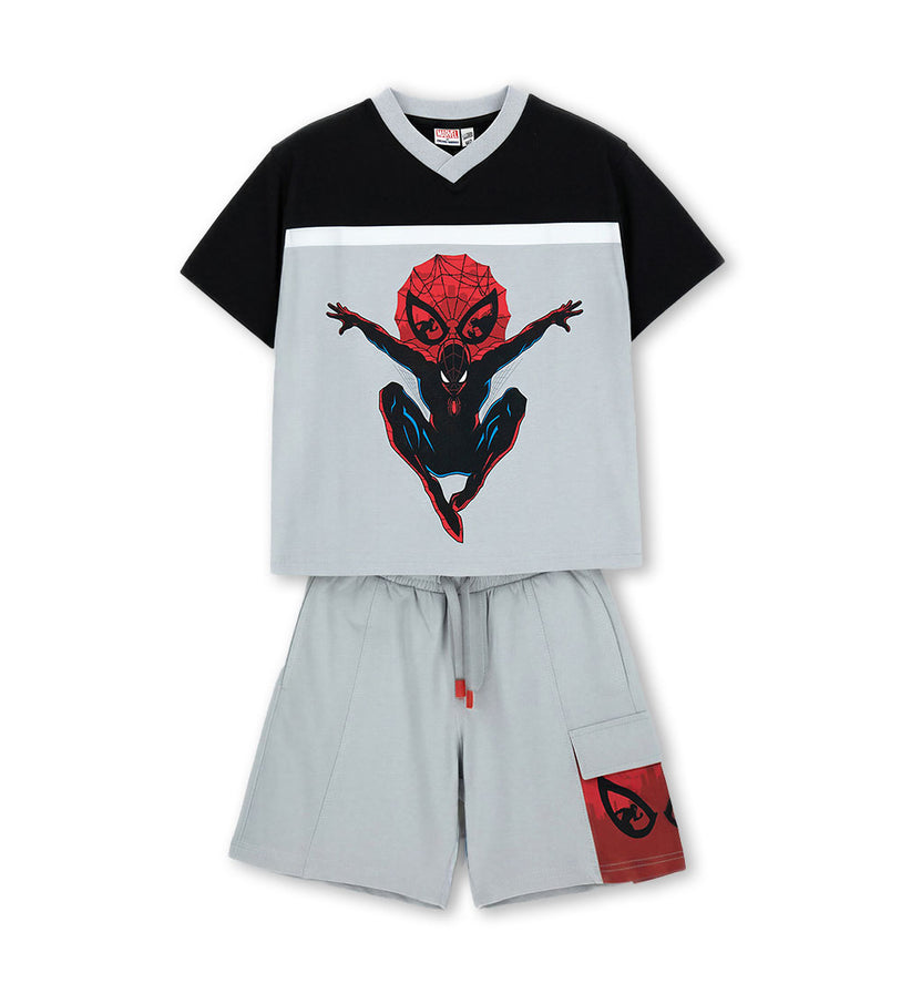 Boy - Marvel T-shirt and Bermuda Shorts Set 9 - 10 Y Black