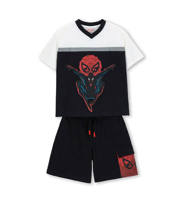 Boy - Marvel T-shirt and Bermuda Shorts Set 9 - 10 Y Black