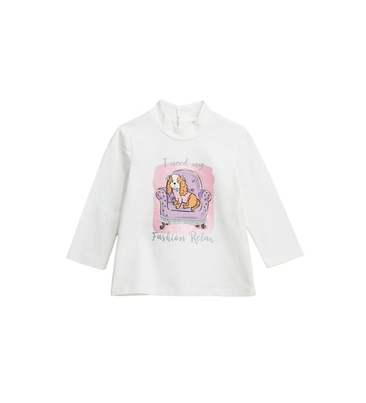 BABY GIRL'S T-SHIRT WITH TURTLENECK-1