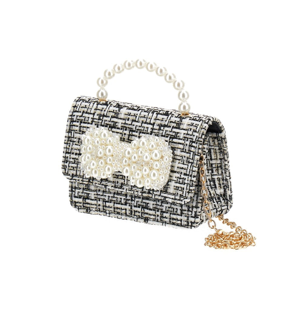 GIRL'S BAG WITH PEARLS AND SEQUINS